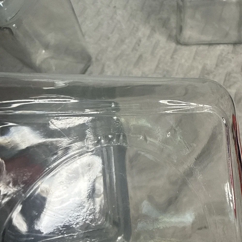 VTG Anchor Hocking Canada Glass Stackable Square Canister Airtight Lid Vessel